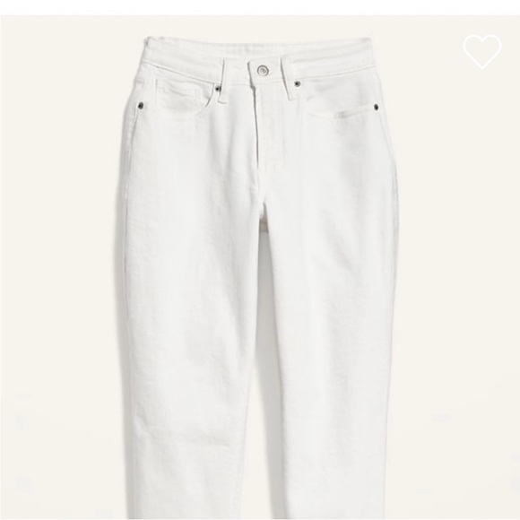 Old Navy curvy OG 0.0 straight white raw hem ankle jeans Old Money Classic 4 - Picture 2 of 9